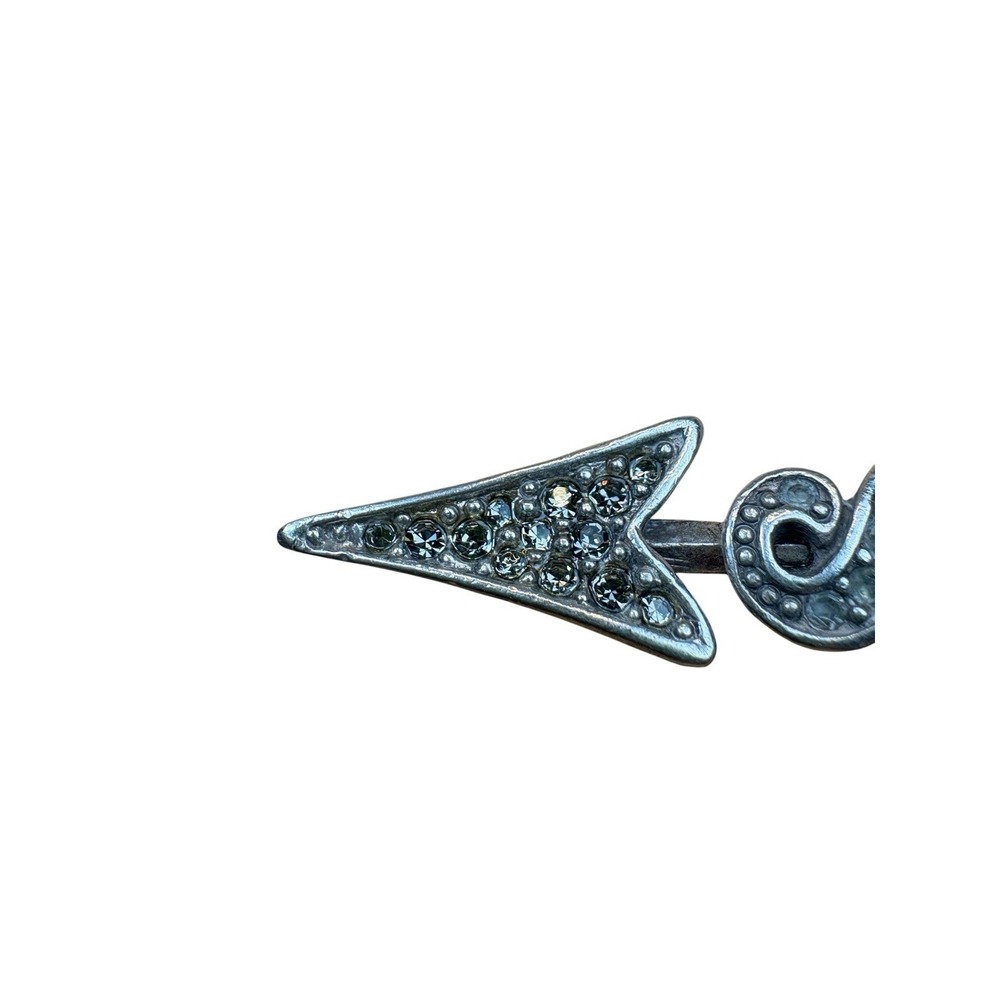 Vintage Anne Klein Arrow Pin Brooch Silver Tone Marcasite Style Infinity-Twist - Picture 5 of 6